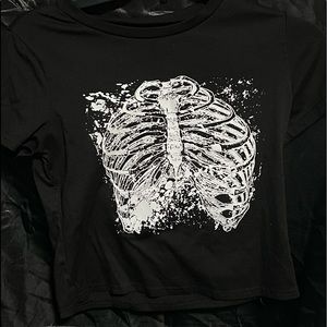 Women y2k crop top black shirt